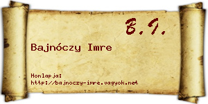 Bajnóczy Imre névjegykártya