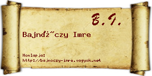 Bajnóczy Imre névjegykártya